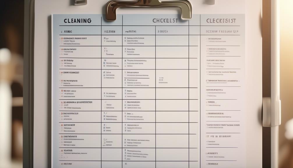 cleaning checklist preparation process