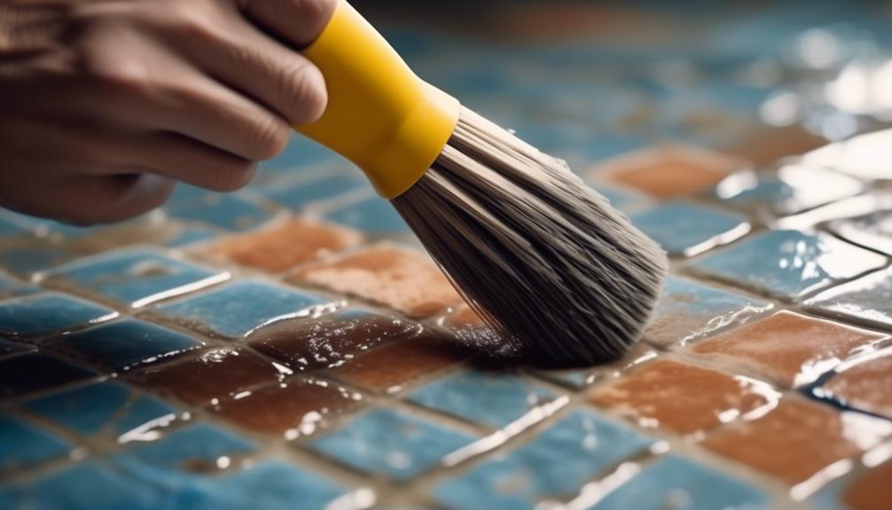 deep clean with grout brush